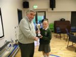Cailtin receiving The U-10 Portglenone CCE Tin Whistle Cup